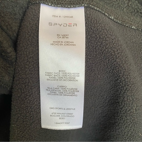 Spyder Sweater Mens Size Medium Pullover Half Zip Mock Neck Fleece Gray Black - Picture 9 of 10